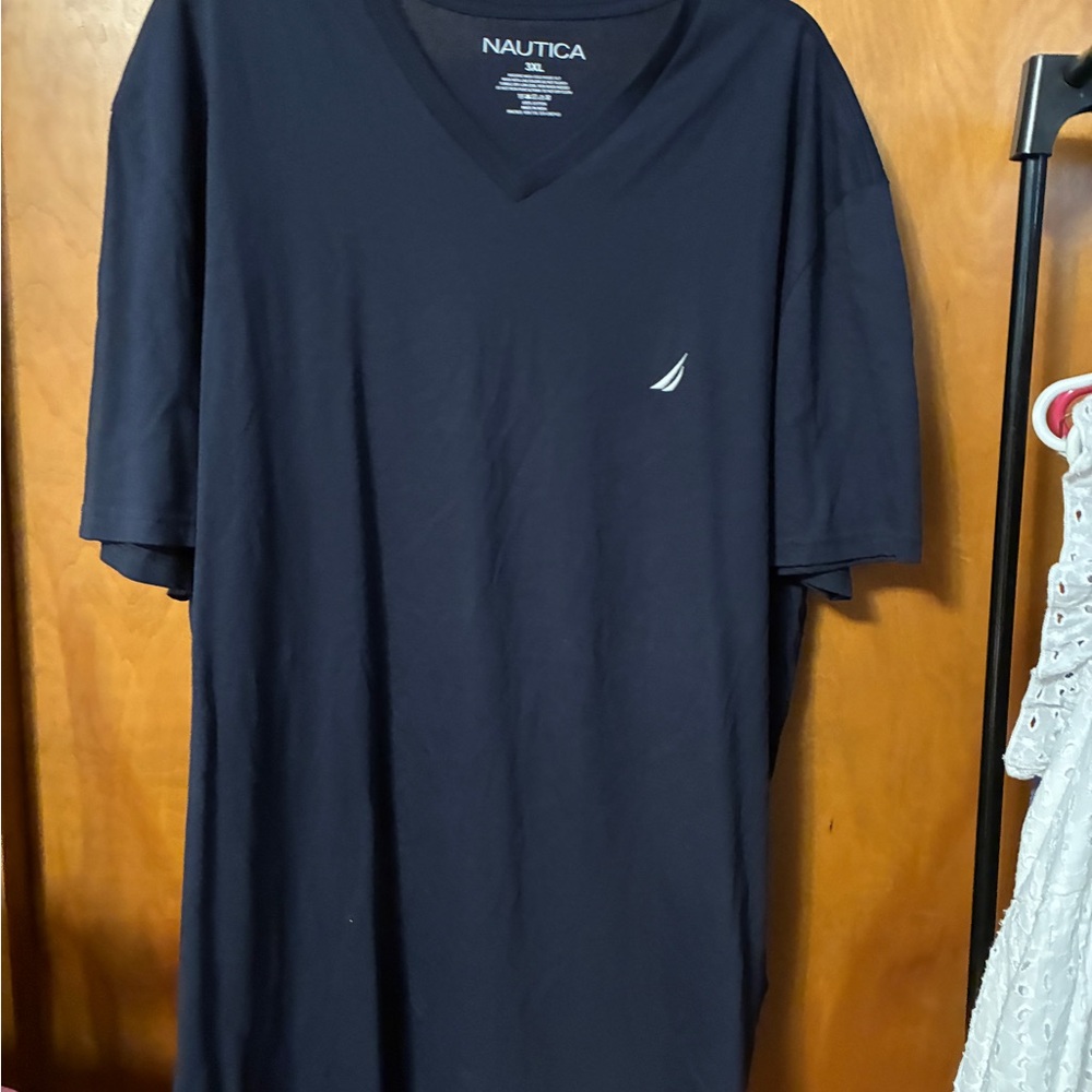 Nautica Men's V-Neck T-Shirt in Navy 3xl
